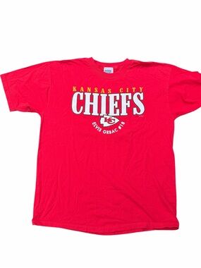 Y2K Kansas City Chiefs XL Elvis Grbac Jersey T-Shirt Red 2000 #18 NFL Football